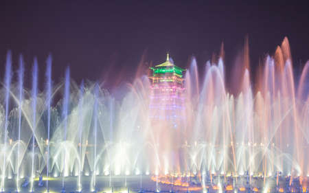 Xi 'an expo garden, changan towerのeditorial素材