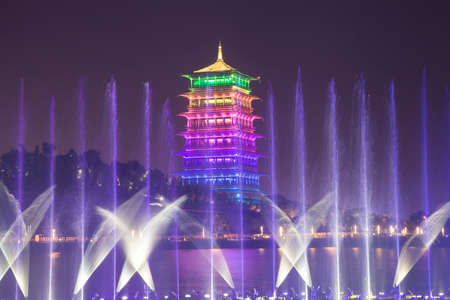 Xi 'an expo garden, changan towerのeditorial素材