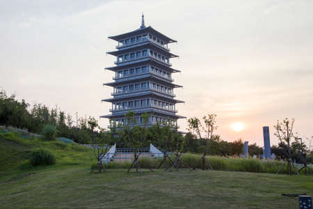 Xi 'an expo garden, changan towerのeditorial素材
