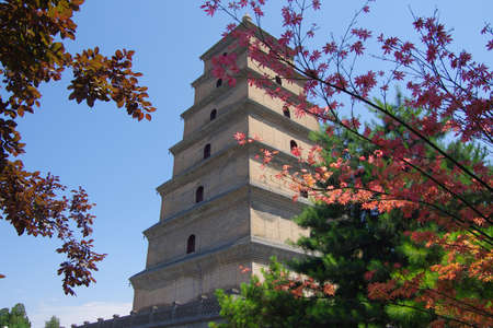 China shaanxi xi 'an giant wild goose pagodaのeditorial素材