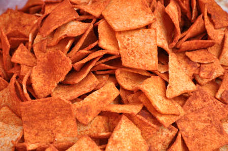 This is a puffed food: potato chips.の写真素材