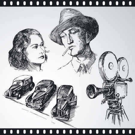 movie - hand drawn collectionのイラスト素材