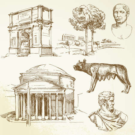 roman architectureのイラスト素材