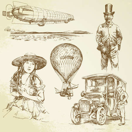 old times - hand drawn collectionのイラスト素材