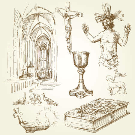 christian religion symbols のイラスト素材