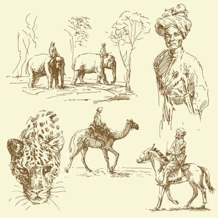 orient - hand drawn collectionのイラスト素材