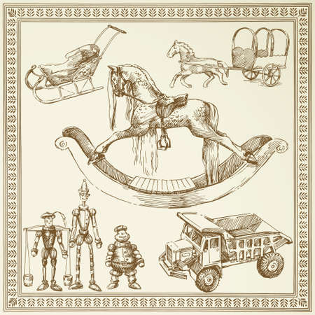 antique toysのイラスト素材
