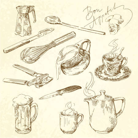 kitchen utensilsのイラスト素材