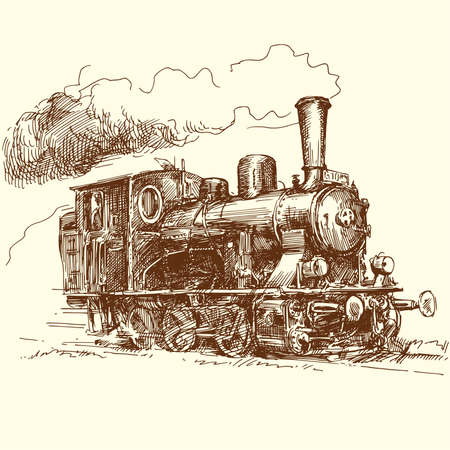 steam locomotive のイラスト素材