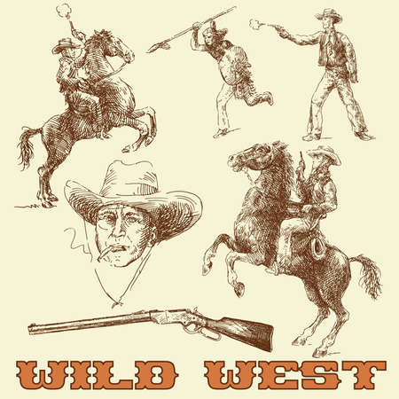 wild west set のイラスト素材