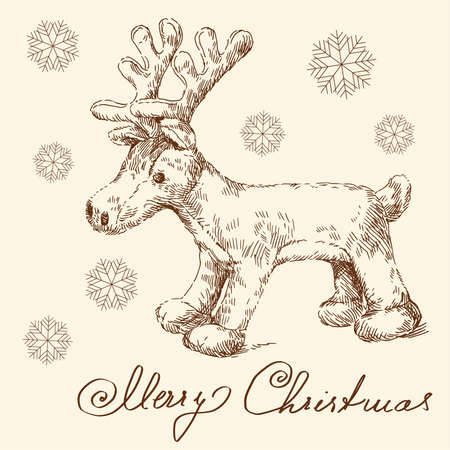 hand drawn christmas card のイラスト素材