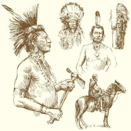 wild west - hand drawn collectionのイラスト素材