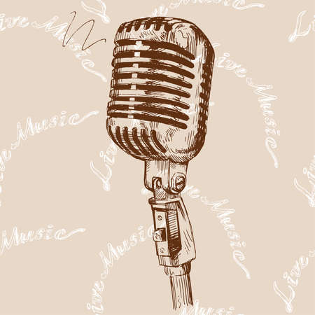 microphone doodles のイラスト素材