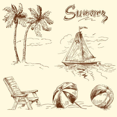 summer doodlesのイラスト素材