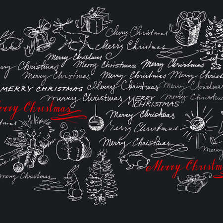 christmas background - hand drawn collectionのイラスト素材