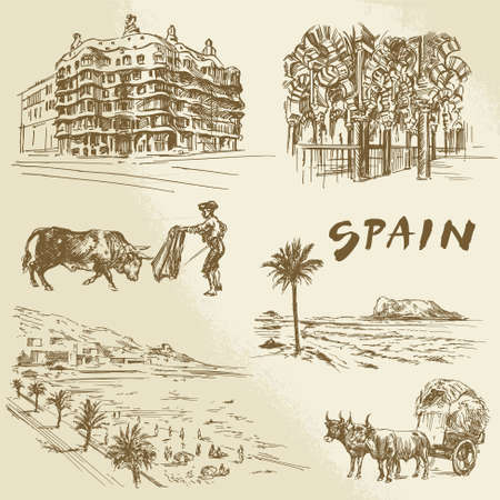 Spain - hand drawn collectionのイラスト素材