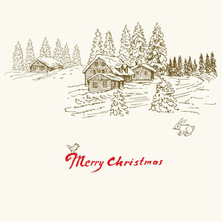 Christmas greeting card.のイラスト素材
