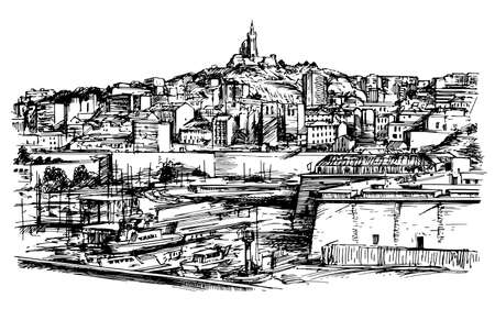 Marseilles, France.のイラスト素材