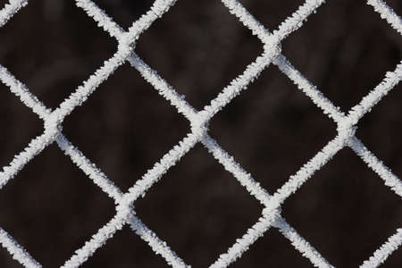hoarfrosted wire mesh, geometrical patternの写真素材