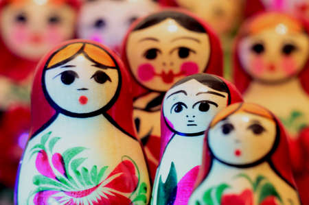 Matrioshkas dolls staring at cameraのeditorial素材
