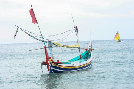 fishingboat indonesia style in bali indonesiaのeditorial素材