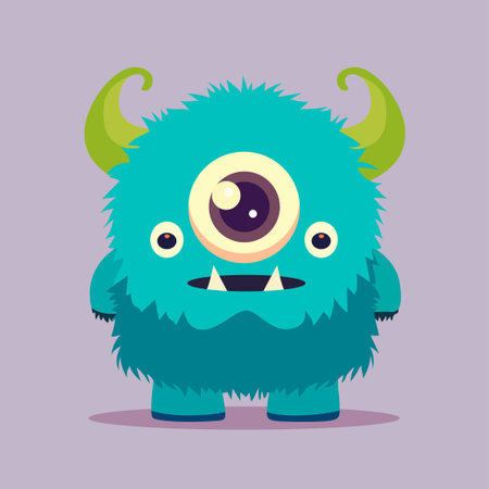 cute monster cartoon character vector icon illustration icon concept isolated premium vector flatのイラスト素材
