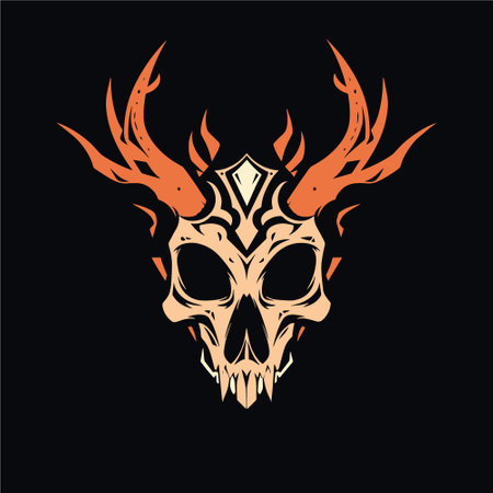 Shamans Skull Mask Vector Logoのイラスト素材