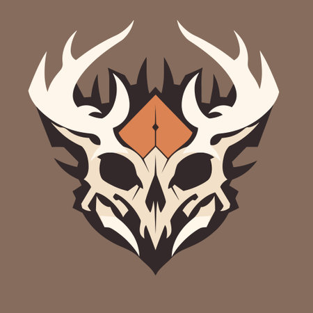 Shamans Skull Mask Vector Logoのイラスト素材
