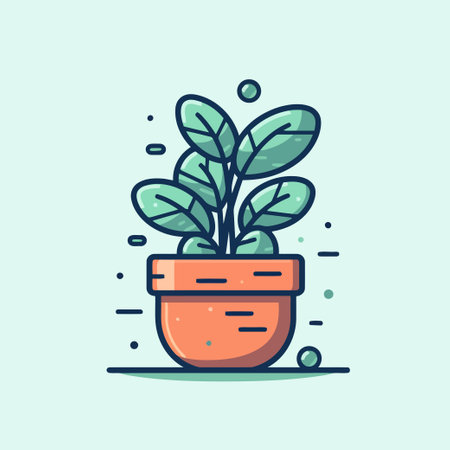 A plant in a pot Vector illustration in a flat styleのイラスト素材