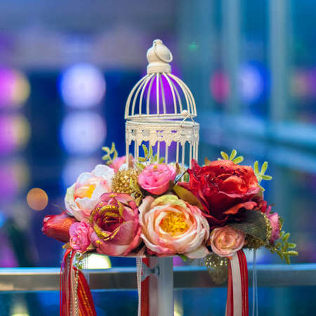 Cage with flowersの写真素材