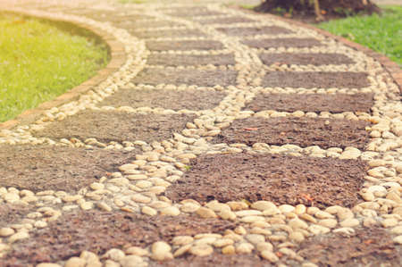 Stone pathway in the gardenの写真素材