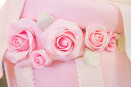 Fondant pink rose flower for Valentine's dayの写真素材