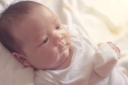 Little newborn baby boyの写真素材