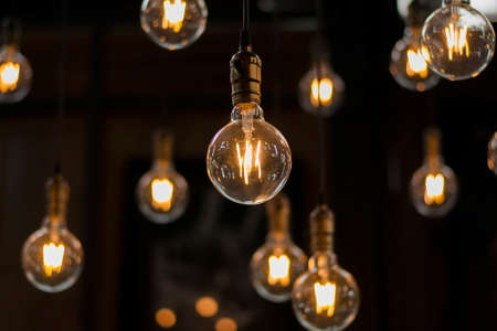 Luxury beautiful retro or vintage old style light bulb decor