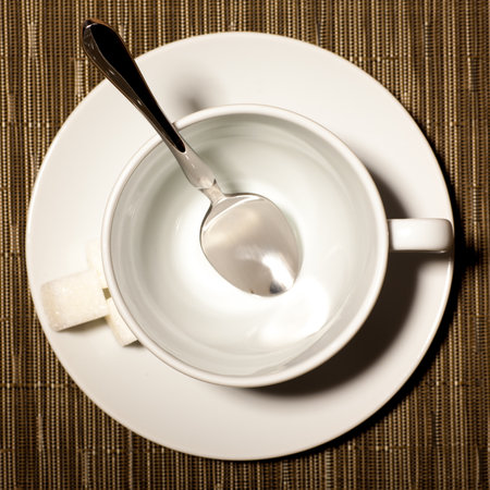 round Cup on a saucerの写真素材