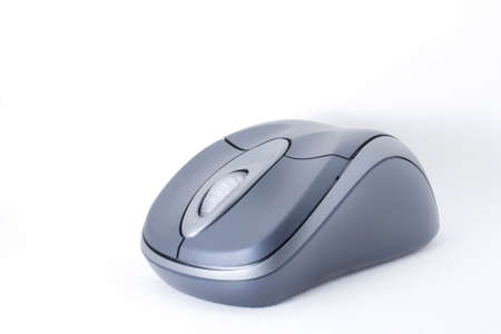 Single wireless mouse with isolated on whiteの写真素材