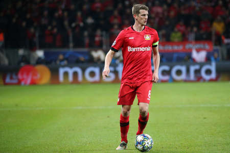 Leverkusen, Germany. 11th December 2019. Uefa Champions League 2019-20 Group D.   Sven Bender  of Bayer  Leverkusen.のeditorial素材