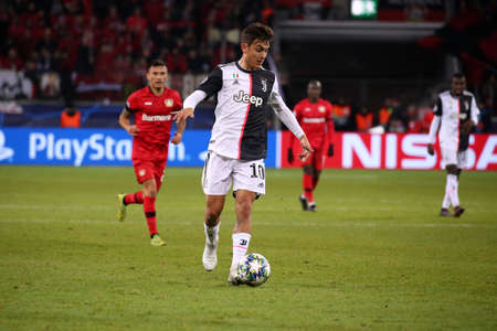 Leverkusen, Germany. 11th December 2019. Uefa Champions League 2019-20 Group D. Paulo Dybala of Juventus FC.のeditorial素材