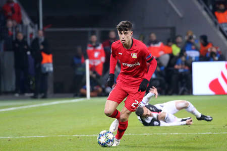 Leverkusen, Germany. 11th December 2019. Uefa Champions League 2019-20 Group D.  Kai Havertz of Bayer  Leverkusen.のeditorial素材