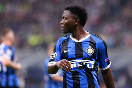 Milan, Italy. 23th October 2019. Uefa Champions League. Fc Internazionale vs Borussia 09 Dortmund. Kwadwo Asamoah of FC Internazionale Milano, Italy.のeditorial素材