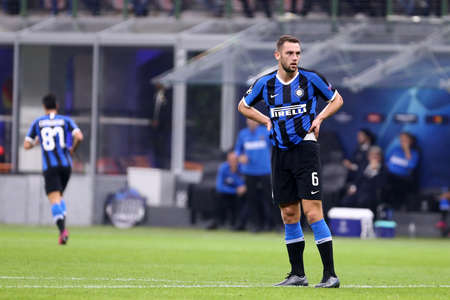 Milan, Italy. 23th October 2019. Uefa Champions League. Fc Internazionale vs Borussia 09 Dortmund. Stefan De Vrij of FC Internazionale Milano, Italy.のeditorial素材