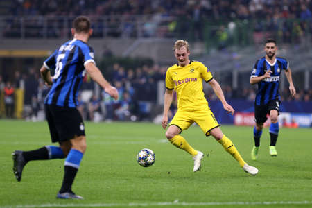 Milan, Italy. 23th October 2019. Uefa Champions League. Fc Internazionale vs Borussia 09 Dortmund. Julian Brandt of Borussia Dortmund Milan, Italy.のeditorial素材