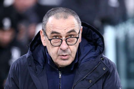 Turin, Italy. 19th January 2020. Italian Serie A. Juventus Fc vs Parma Calcio. Maurizio Sarri, head coach of Juventus FC.のeditorial素材