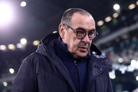 Turin, Italy. 19th January 2020. Italian Serie A. Juventus Fc vs Parma Calcio. Maurizio Sarri, head coach of Juventus FC.のeditorial素材