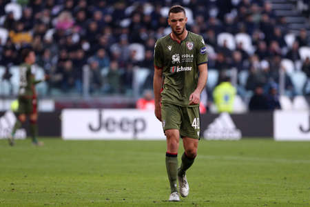 Torino, Italy. 06th January 2020. Italian Serie A. Juventus Fc vs Cagliari Calcio. Sebastian Walukiewicz of Cagliari Calcioのeditorial素材