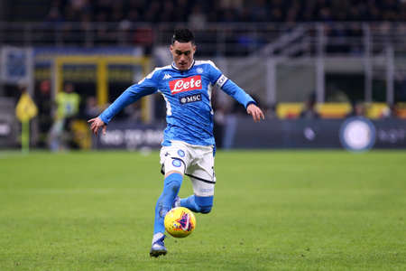 Milan. Italy. 12th February 2020. Italian Cup semi-final first leg. Fc Internazionale and Ssc Napoli. Jose Maria Callejon of Ssc Napoli.のeditorial素材