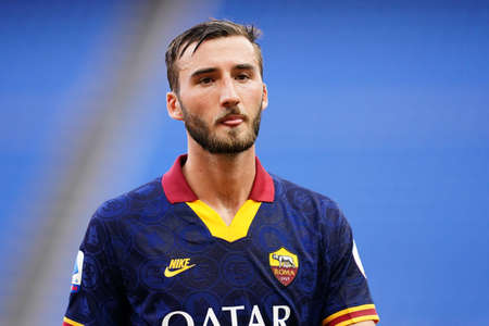 Milano (Italy) 28th June 2020. Bryan Cristante of  As Roma  during the Serie A match between Ac Milan and As Roma.のeditorial素材