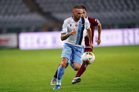 Torino (Italy) 30th June 2020 . Italian Serie A. Torino Fc vs Ss Lazio. Manuel Lazzari of Ss Lazio .のeditorial素材