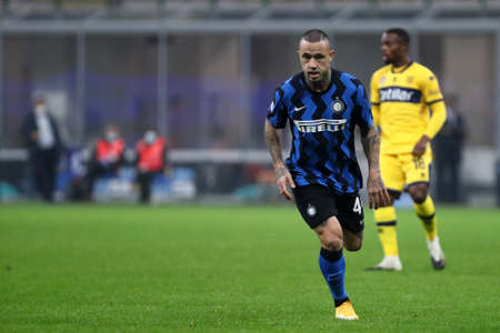 Turin, Italy. 31th November 2020. Radja Nainggolan of FC Internazionale during the Serie A match between FC Internazionale and Parma Calcio.のeditorial素材