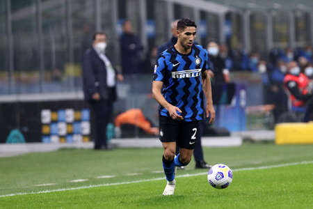 Turin, Italy. 31th November 2020. Achraf Hakimi of FC Internazionale during the Serie A match between FC Internazionale and Parma Calcio.のeditorial素材